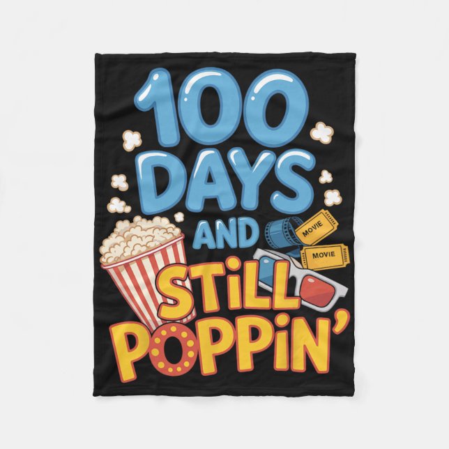 100 dagar och fortfarande poppar Funny Student 100 Fleecefilt (Framsidan)