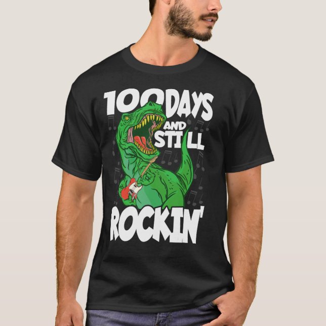 100 dagar och fortfarande Rockin - 100 dagar skold T Shirt (Framsida)