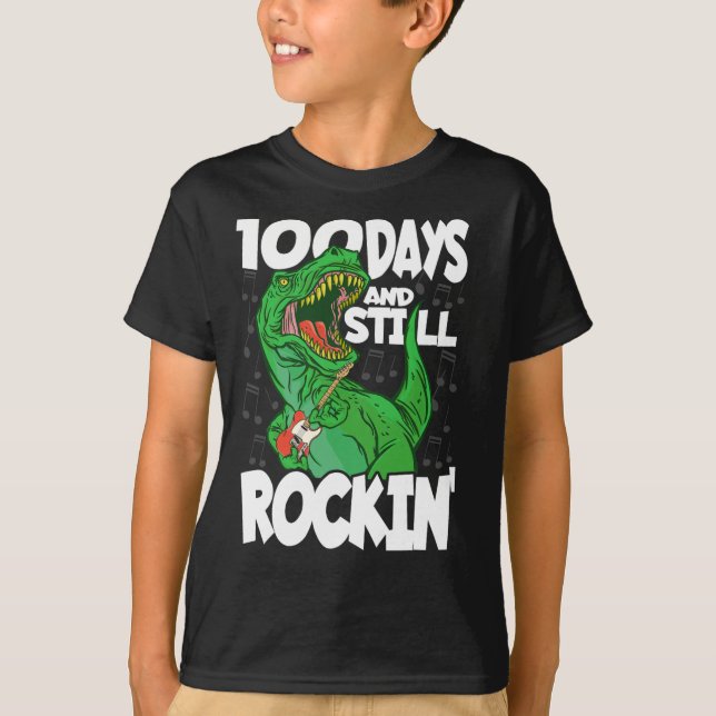 100 dagar och fortfarande Rockin - 100 dagar skold T Shirt (Framsida)