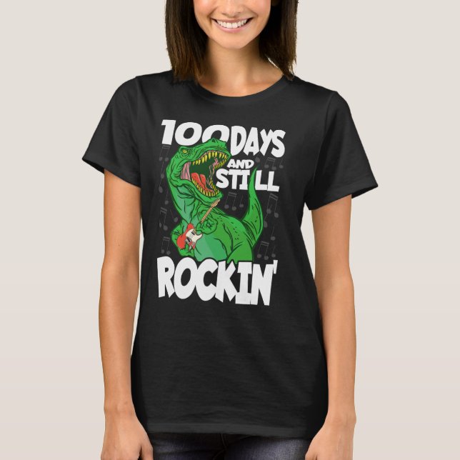 100 dagar och fortfarande Rockin - 100 dagar skold T Shirt (Framsida)