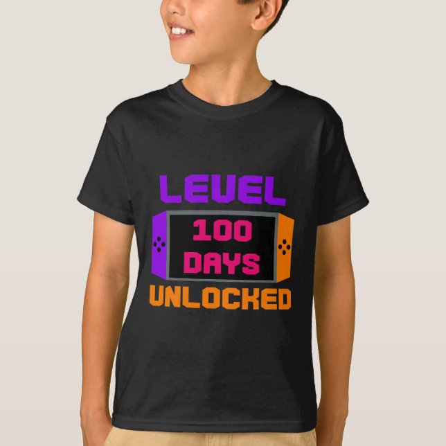 100 dagar olåst 100 dagar gammalt skolspel t shirt (Framsida)