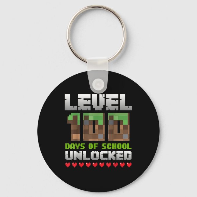 100 dagar olåst spelpixel 100 i skolan nyckelring (Framsida)
