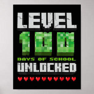 100 dagar olåst spelpixel 100 i skolan poster