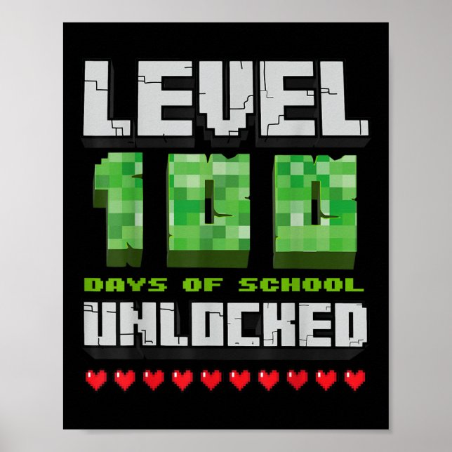 100 dagar olåst spelpixel 100 i skolan poster (Framsidan)
