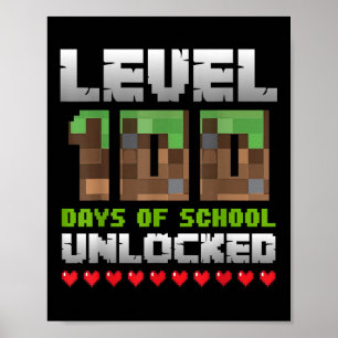 100 dagar olåst spelpixel 100 i skolan poster
