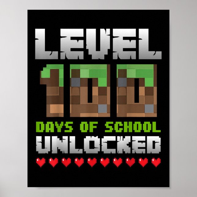 100 dagar olåst spelpixel 100 i skolan poster (Framsidan)