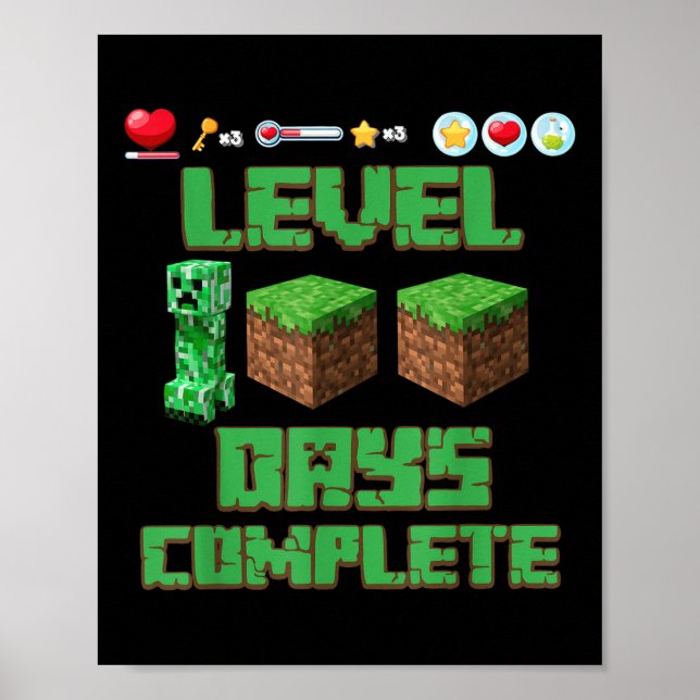 100 dagar olåst spelpixel 100 i skolan poster (Framsidan)