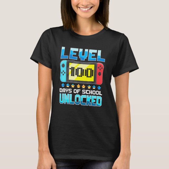 100 dagar olåsta spel i skolan, V T Shirt (Framsida)