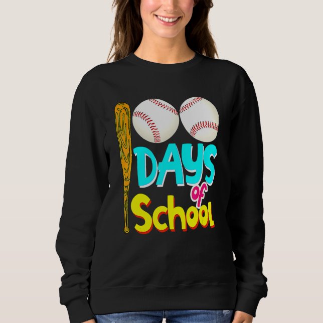 100 dagar på skolan 100:e dagens baseboll lärar el t shirt (Framsida)