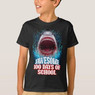 100 dagar på skolan barn vuxna vit haj  t shirt
