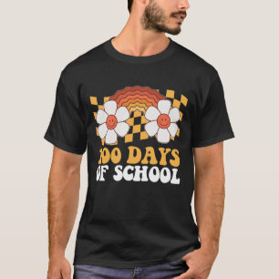 100 dagar på skolan Blomma Regnbåge Groovy Retro T Shirt