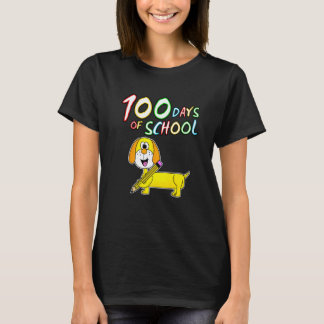 100 dagar på skolan Dachshund Hund Förskola Teac T Shirt