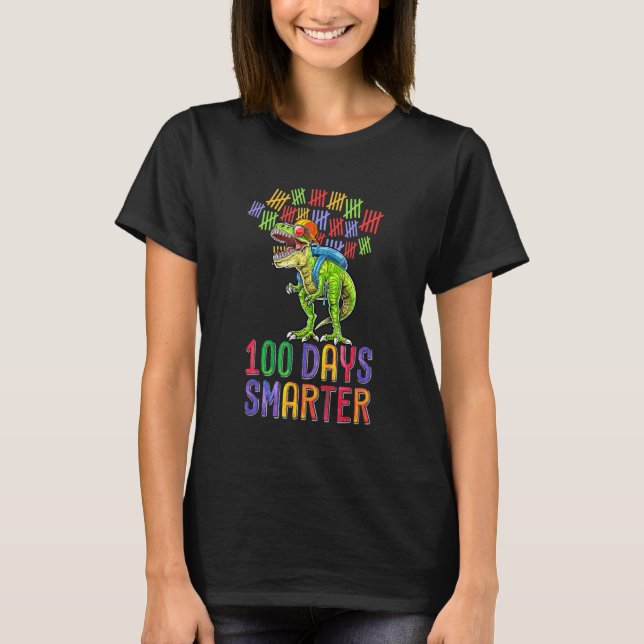 100 dagar på skolan Dinosaur rex bär mask Smart T Shirt (Framsida)