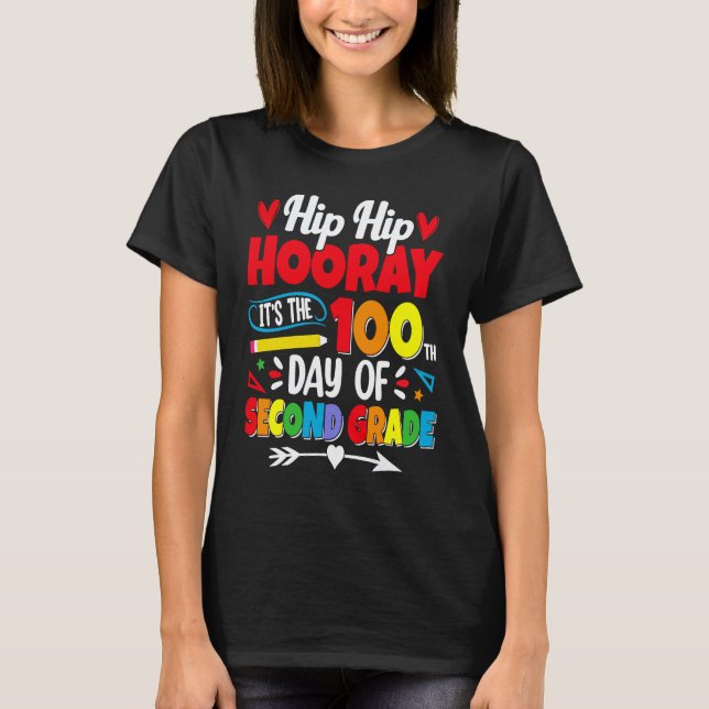 100 dagar på skolan för barn pojkar andra klass lä t shirt (Framsida)