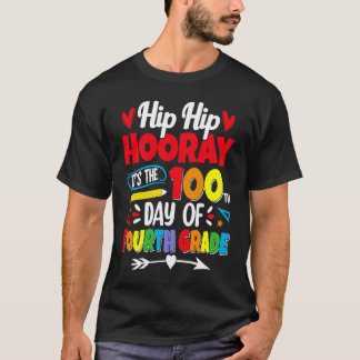 100 dagar på skolan för barnpojkar fjärde klass lä t shirt
