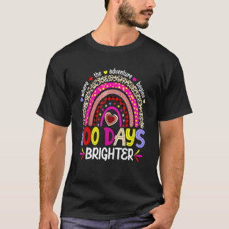 100 dagar på skolan för ljusare lärarregnbåge Le T Shirt