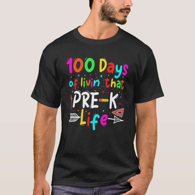 100 dagar på skolan förskola liv lärare pojke flic t shirt (Framsida)