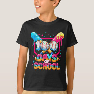 100 dagar på skolan Glassbasebollspelare för K T Shirt