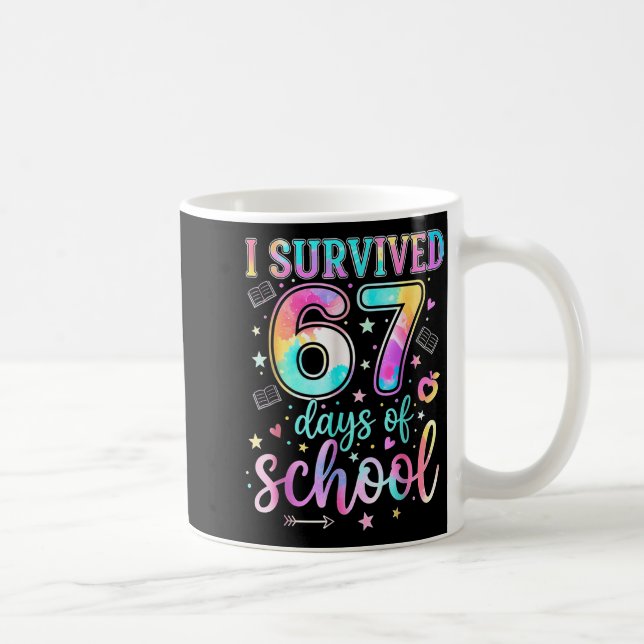 100 dagar på skolan Jag överlevde 67 dagar på skol Kaffemugg (Höger)