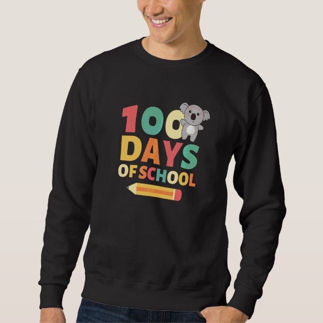 100 dagar på skolan Koala 100 dagar på skolan Lång Ärmad Tröja (Framsida)