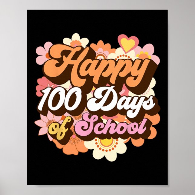 100 dagar på skolan lärare barn Groovy 100:e dagen Poster (Framsidan)