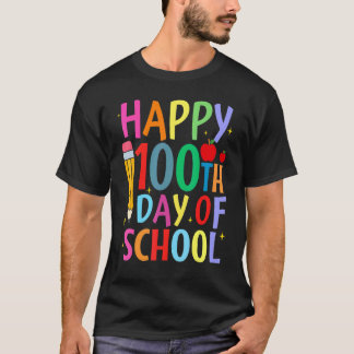 100 Dagar På Skolan Lärare Elev Barn Glad 100e T Shirt