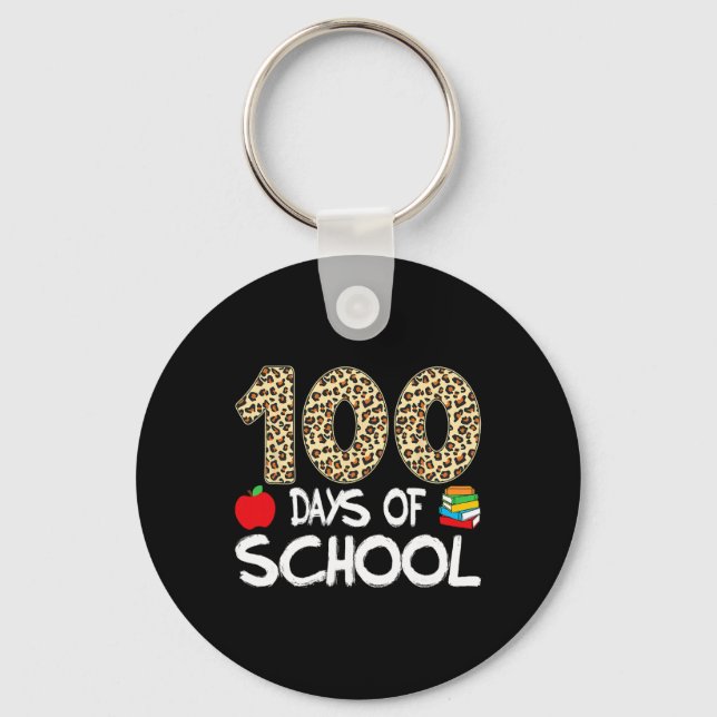 100 dagar på skolan lärare leopard 100:e dagen på  nyckelring (Framsida)