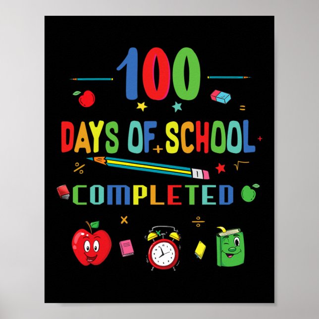 100 dagar på skolan lärare och elev  poster (Framsidan)