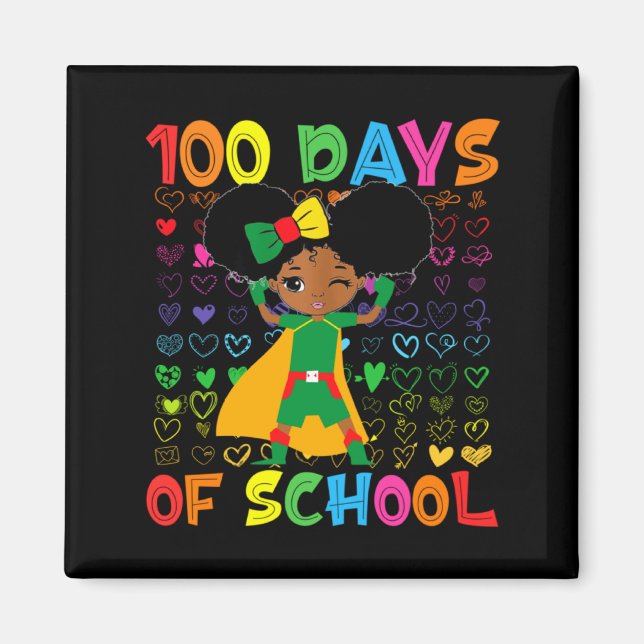 100 dagar på skolan och svarta historiemånaden afr magnet (Framsidan)