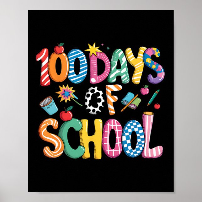 100 dagar på skolan Preppy Coquette Bow 100 dagars Poster (Framsidan)