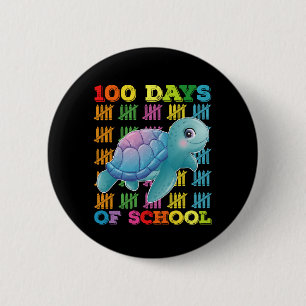 100 Dagar På Skolan Sköldpadda Lärare Elev Knapp