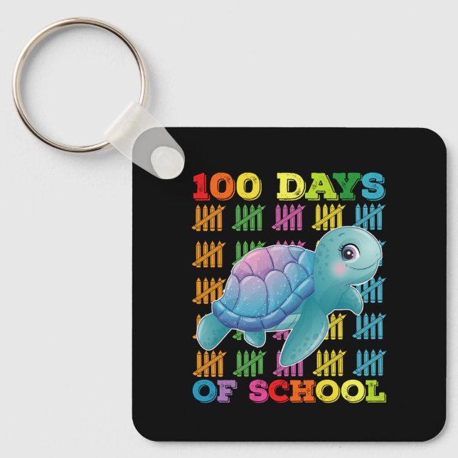 100 Dagar På Skolan Sköldpadda Lärare Elev Nyckelring (Framsida)