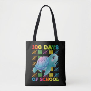 100 Dagar På Skolan Sköldpadda Lärare Elev Tygkasse