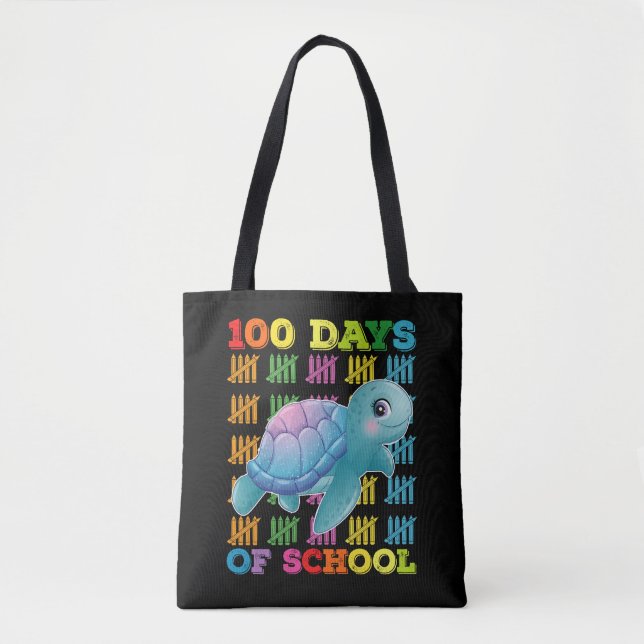 100 Dagar På Skolan Sköldpadda Lärare Elev Tygkasse (Framsida)