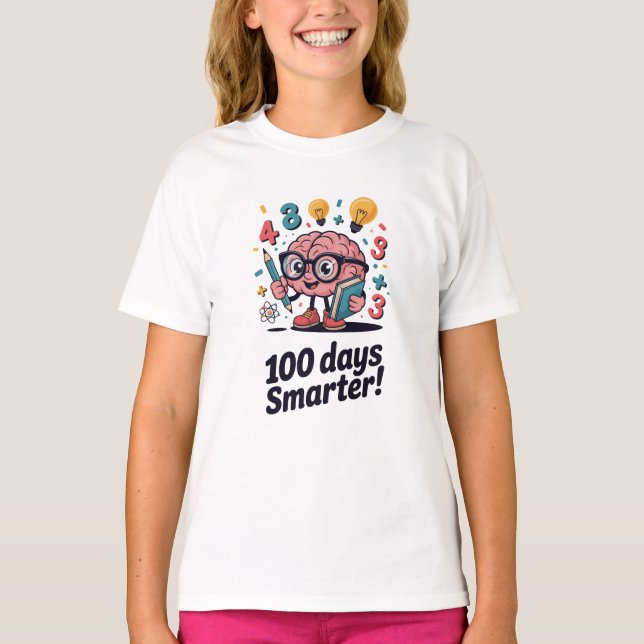 100 dagar på skolan smartare smartare  t shirt (Framsida)