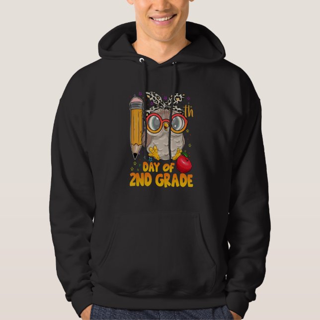 100 dagar på skolan Söt uggla Glad 100-årsdag av 2 Hoodie (Framsida)