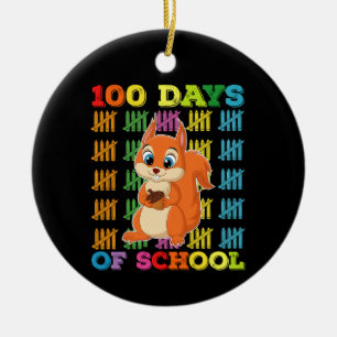 100 dagar på skolan Squirrel lärare Julgransprydnad Keramik
