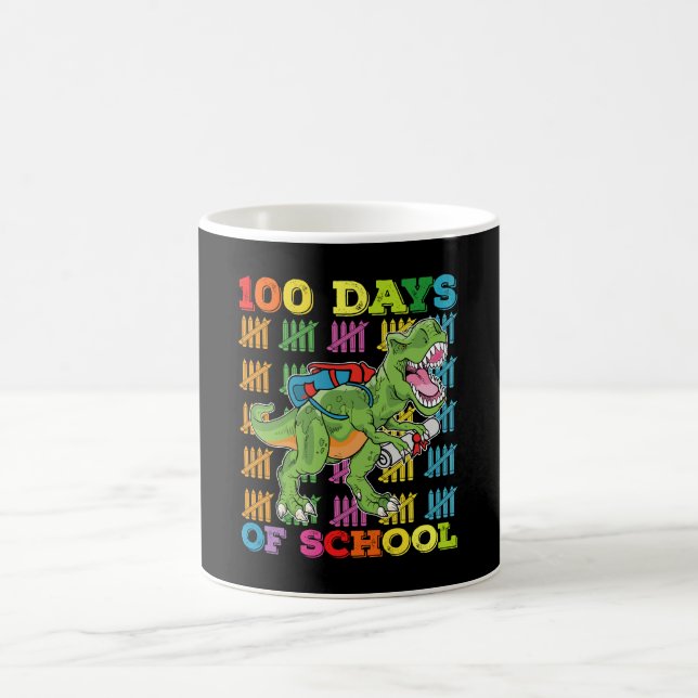 100 dagar på skolan T Rex Dinosaurielärare Elev Kaffemugg (Center)