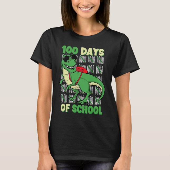 100 dagar på skolan Trex 100 dagar smartare 100:e  T Shirt (Framsida)