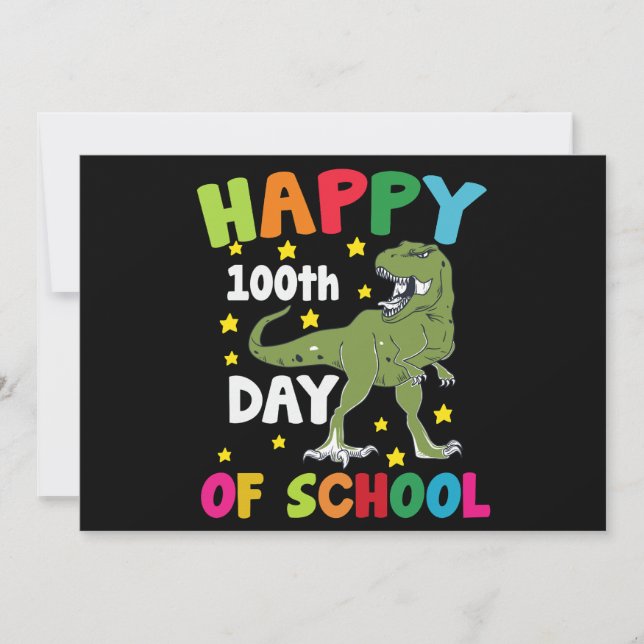 100 dagar på skolan Trex 100:e dagen i skolan  Inbjudningar (Framsida)