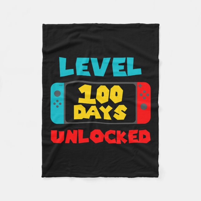 100 dagar på skolan upplåst 100:e dagens videospel fleecefilt (Framsidan)