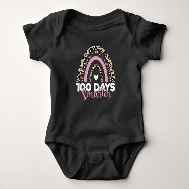 100 dagar Samrter Lycklig 100 dagar av skolregnbåg T Shirt (Framsida)