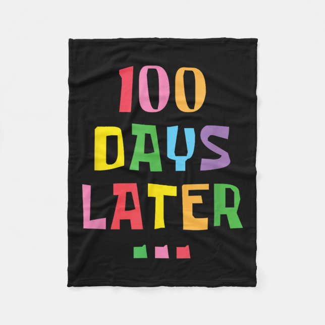 100 dagar senare 100 dagar för skollärarbarn fleecefilt (Framsidan)