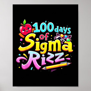 100 dagar Sigma Rizz 100 dagar för skolbarn Poster