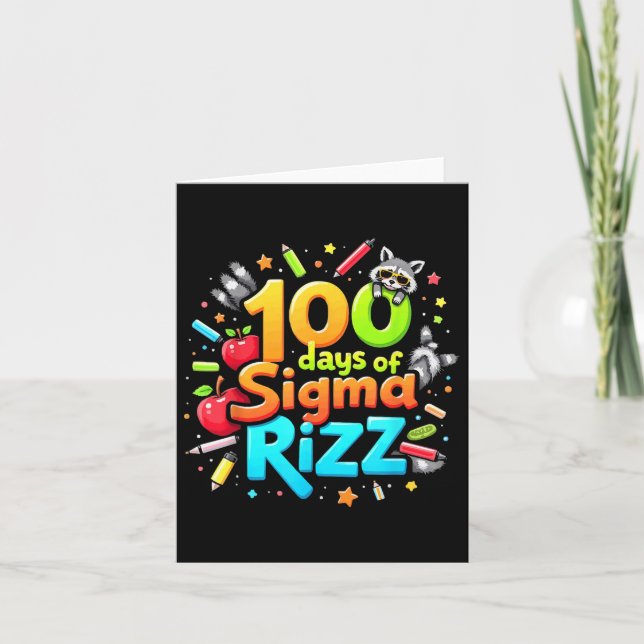 100 dagar Sigma Rizz Funny 100 dagar i skolan Kort (Framsida)