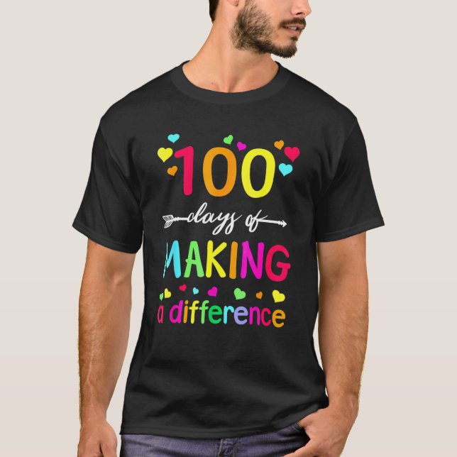 100 dagar Skapar avvikande lärare 100 dagar T Shirt (Framsida)