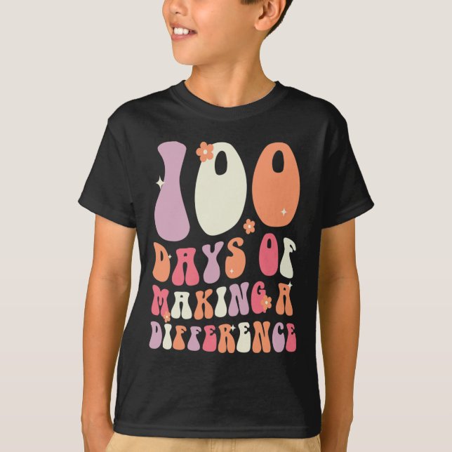 100 dagar Skapar skillnad 100 dagar i skolan T Shirt (Framsida)