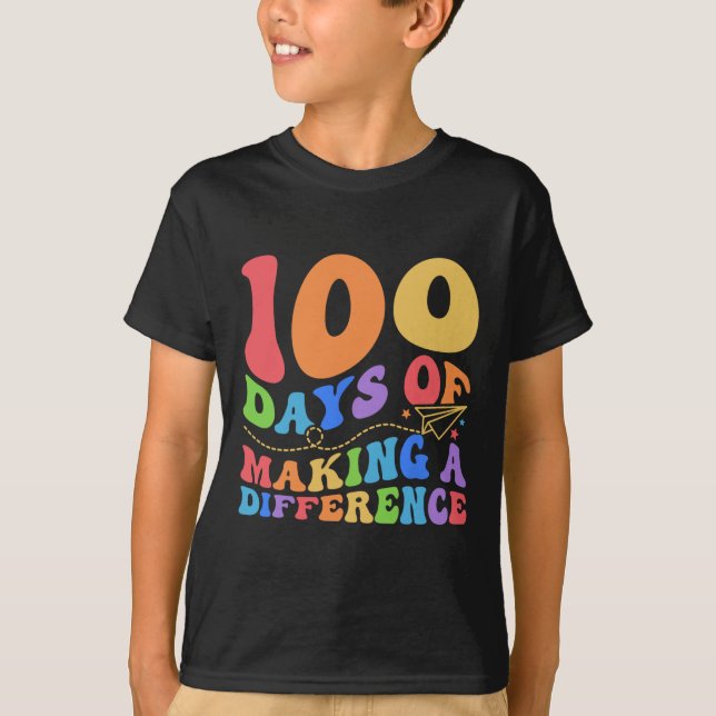 100 dagar Skapar skillnad 100 dagar Skoltea T Shirt (Framsida)