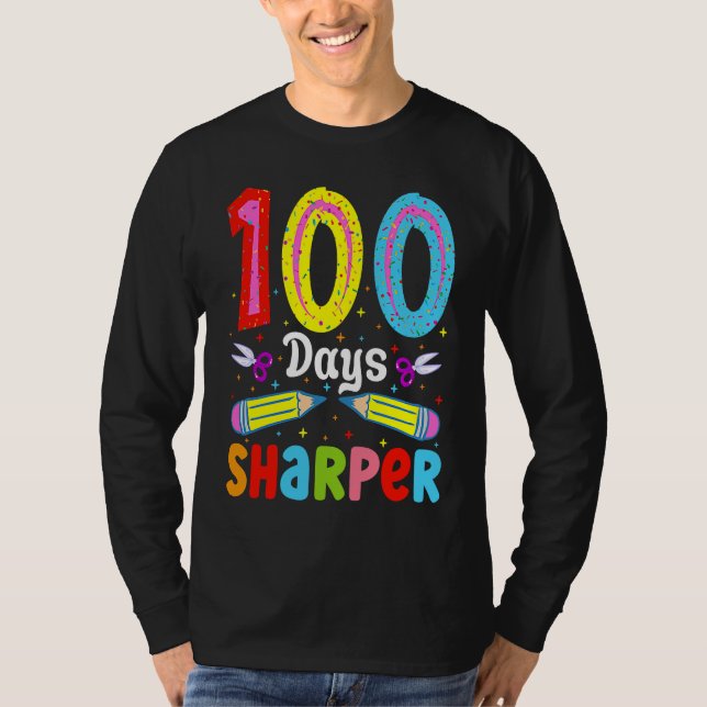 100 dagar skarpare 100 dagar på skolan penn 100 da t shirt (Framsida)