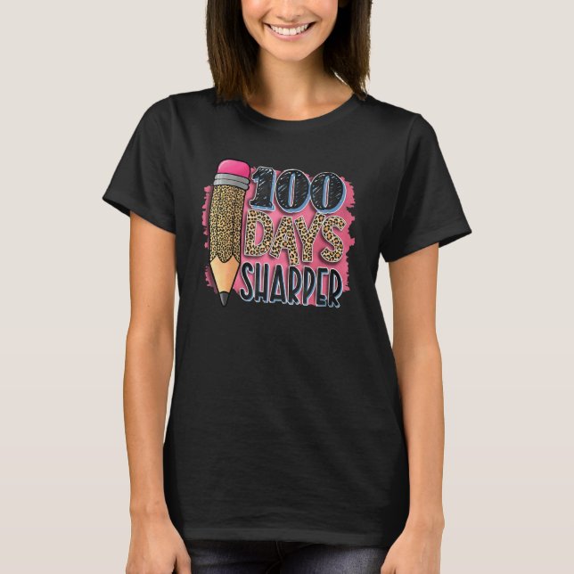 100 dagar skarpare leopard 100-årsjubileum för sko t shirt (Framsida)
